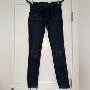 J Brand Women's Distressed Skinny Jeans in Blacklash